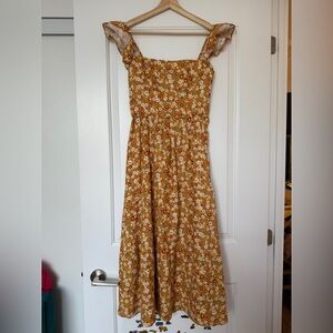 REFORMATION Lucia Linen Midi Dress